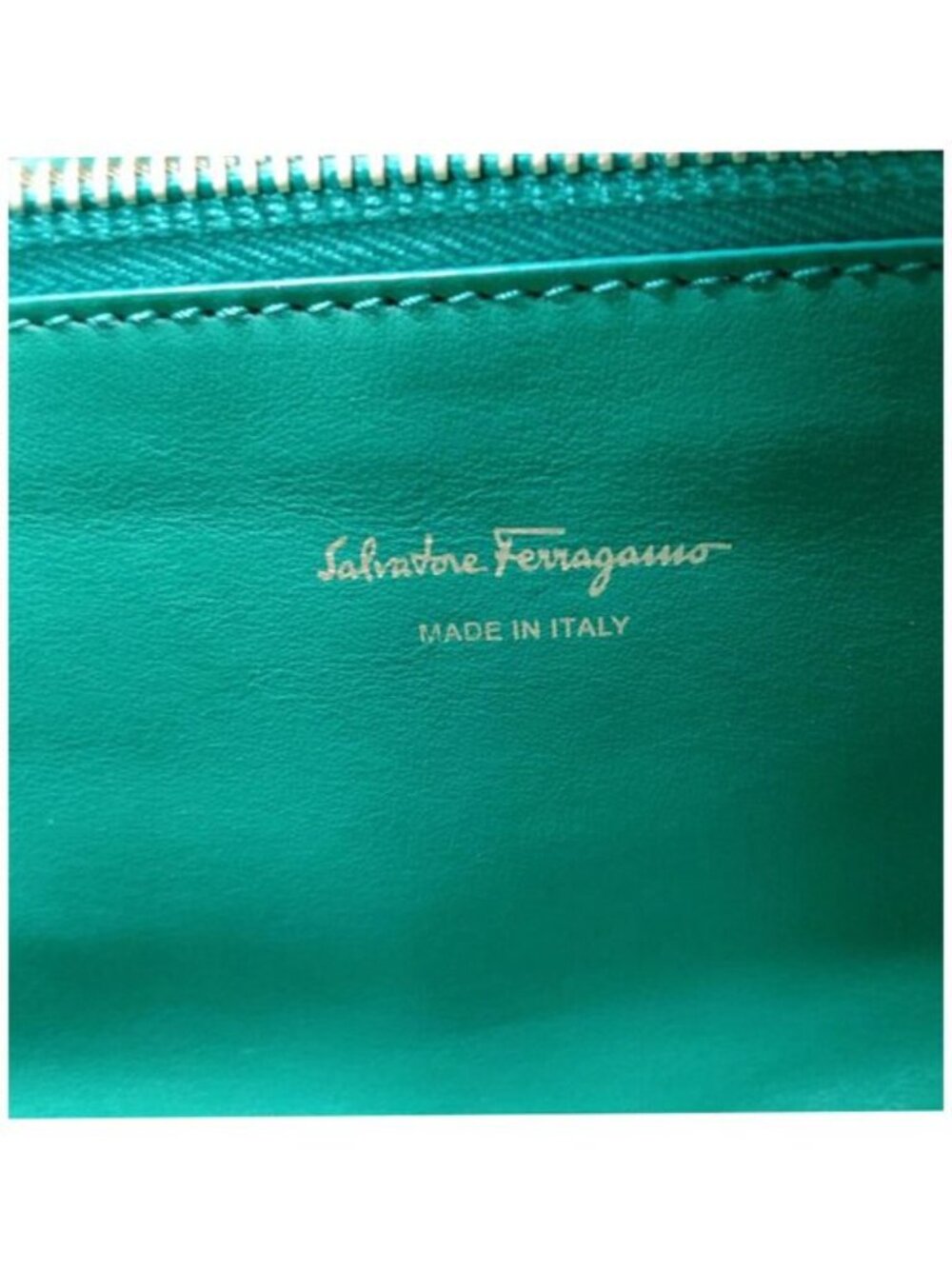 Authentic Salvatore Ferragamo Studio Woven Leather Tote Bag Green Gancini Luxury - Picture 15 of 16